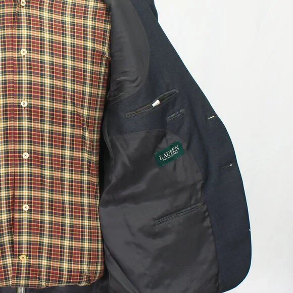 Ralph Lauren 42S Gray Blazer Sport Coat Jacket 2-Button Solid Y136